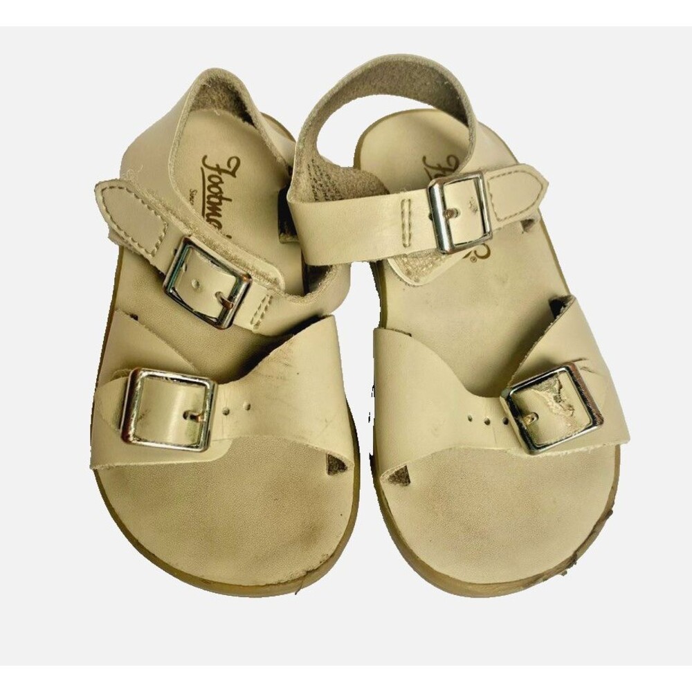 Footmates Tides Leather Sandals Toddler Girls Size 7 Straps buckle adjustable